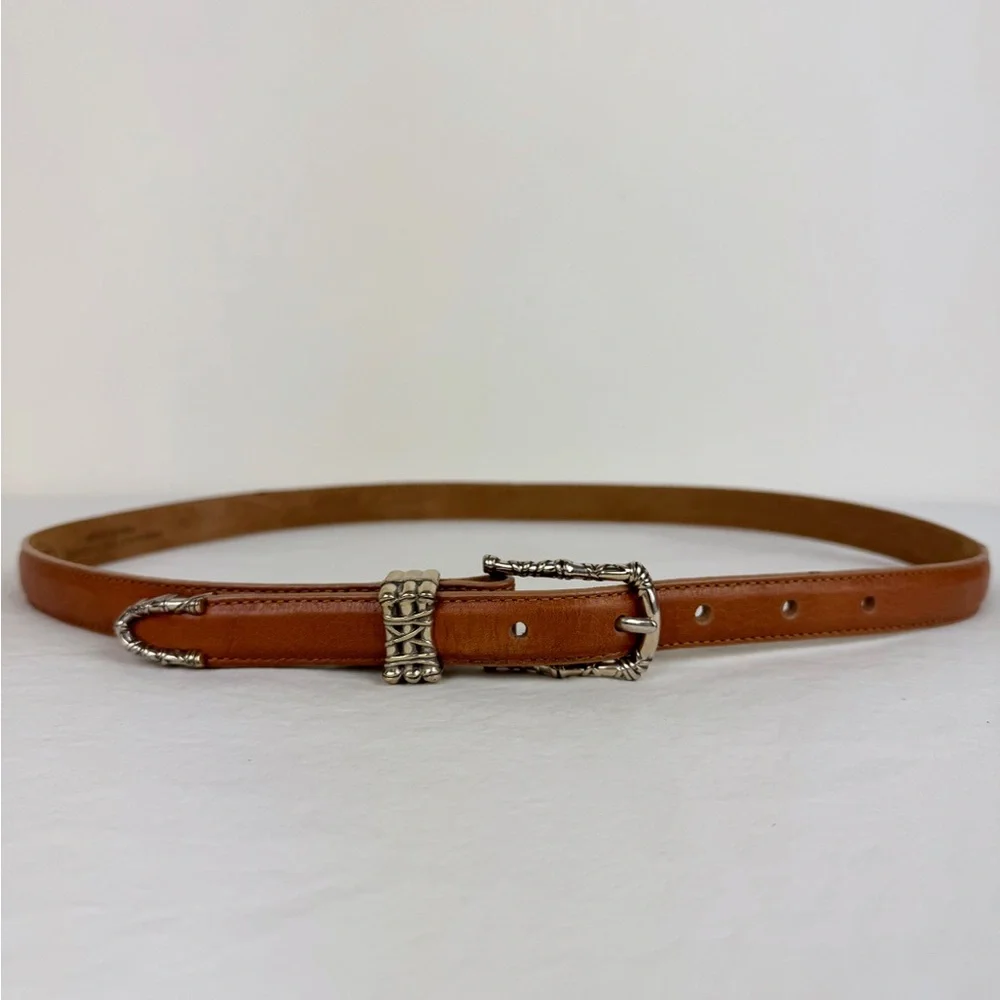 Talbots Vintage Bamboo Buckle Brown Belt